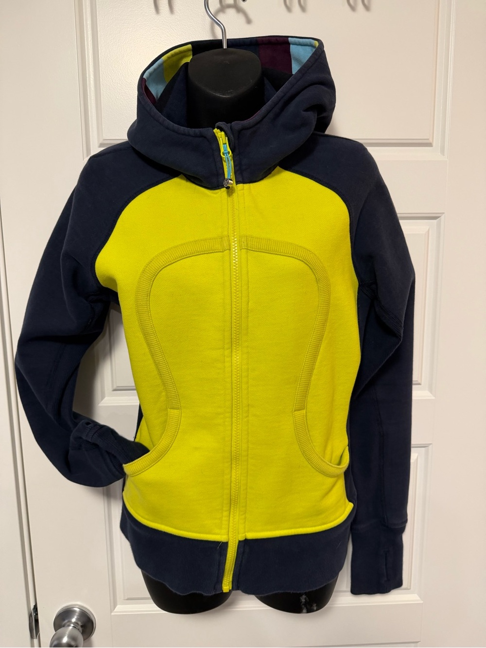lululemon athletica Navy and Bright Yellow Zip Hoodie